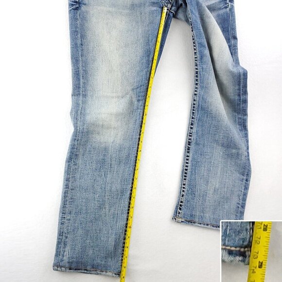 BKE Jeans Jake Straight Stretch Faded Denim Men's "32x30" Actual 34x29 - Picture 6 of 12